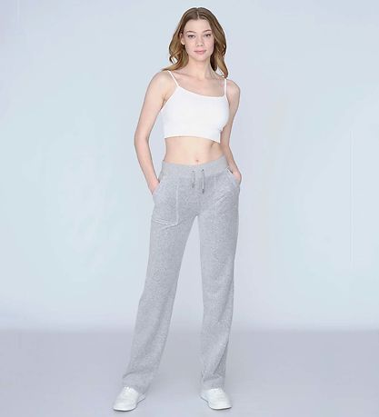 Juicy Couture Velvet Trousers - Silver Marl