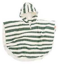 Done By Deer Towel Poncho - Stripes Green Done By Deer Towel Poncho - Stripes Green