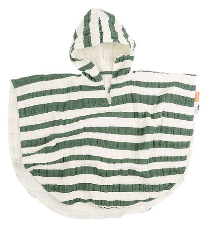 Done By Deer Towel Poncho - Stripes Green