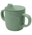 Done By Deer Cup w. Spout Lid - Peekaboo - Elphee Green Done By Deer Cup w. Spout Lid - Peekaboo - Elphee Green