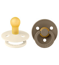 BIBS Colour Pacifiers - 2-Pack - Size 1 - Round - Ivory/Dark Oak