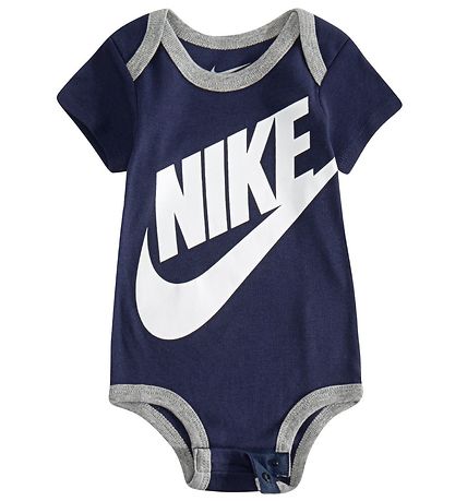 Nike Gift Box - Bodysuit s/s/Beanie/Socks - Navy/Grey Melange