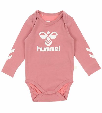 Hummel Bodysuit l/s - hmlMarie - Dusty Rose w. Logo