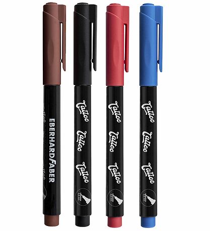 Eberhard Faber Tattoo Marker w. Stencils - One-Liner - 4 Colours