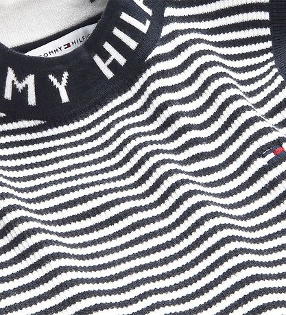 Top Tommy Hilfiger - Marqué Rib - Desert Sky/Ancien White Top Tommy Hilfiger - Marqué Rib - Desert Sky/Ancien White