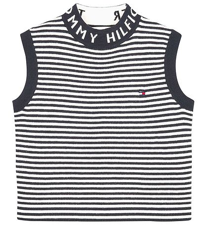 Top Tommy Hilfiger - Marqué Rib - Desert Sky/Ancien White Top Tommy Hilfiger - Marqué Rib - Desert Sky/Ancien White