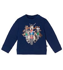 Stella McCartney Kids 맨투맨 - 도기 라이더스 - 네이비