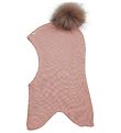 Racing Kids Balaclava - Wool/Cotton - 2-layer - Dusty Rose w. qu