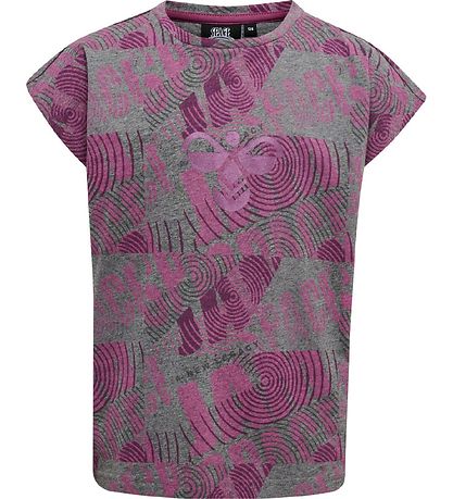 T-Shirt Hummel - hmlSpace Jam Diez - Gris Chiné/Violet