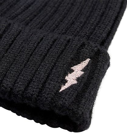 Petit by Sofie Schnoor Beanie - Knitted - Black w. Lightning