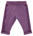 Minymo Sweatpants - Grape Jam w. Ruffles Minymo Sweatpants - Grape Jam w. Ruffles