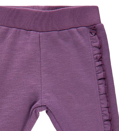 Minymo Sweatpants - Grape Jam m. Volanger
