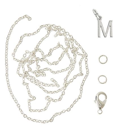 Me&My BOX Necklace w. Letter - M - Silver plated
