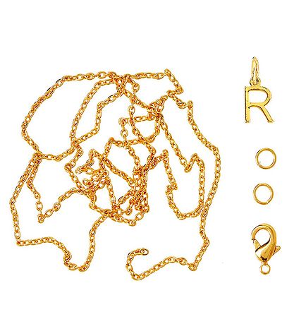 Me&My BOX Necklace w. Letter - R - Gold plated
