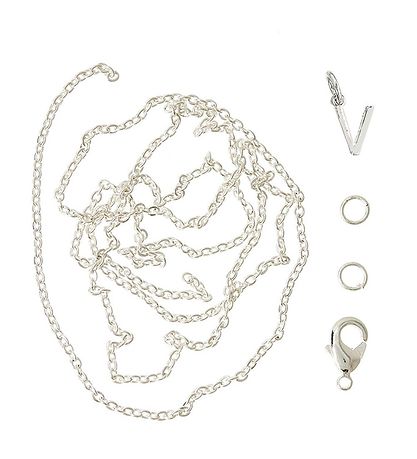 Me&My BOX Necklace w. Letter - V - Silver plated