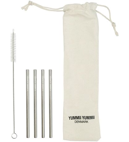 Yummii Yummii Sugrör - 4-pack - Rustri Stål