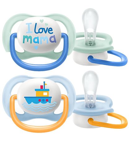 Philips Avent Pacifiers - 2-Pack - Ultra Air - Mint/Light Blue w Philips Avent Pacifiers - 2-Pack - Ultra Air - Mint/Light Blue w