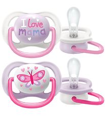 Philips Avent Pacifiers - 2-Pack - Ultra Air - Pink/White w. Pri Philips Avent Pacifiers - 2-Pack - Ultra Air - Pink/White w. Pri