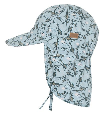 Melton Legionnaire Hat - UV50+ - Dusty Light Blue w. Airplanes