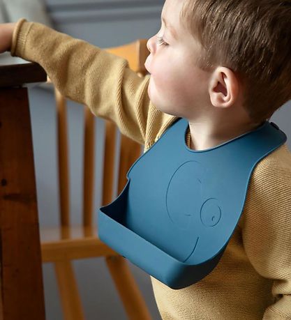 Sebra Bib - Silicone - 2-Pack - Vintage Blue Sebra Bib - Silicone - 2-Pack - Vintage Blue