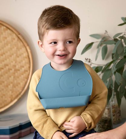 Sebra Lätzchen - Silikon - 2er-Pack - Vintage Blue