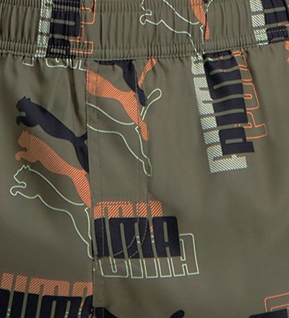 Puma Swim Shorts - Logo - Moss Green Combo