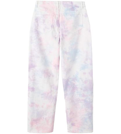 LMTD Trousers - NlfTieizza - White Alyssum/Tie Dye
