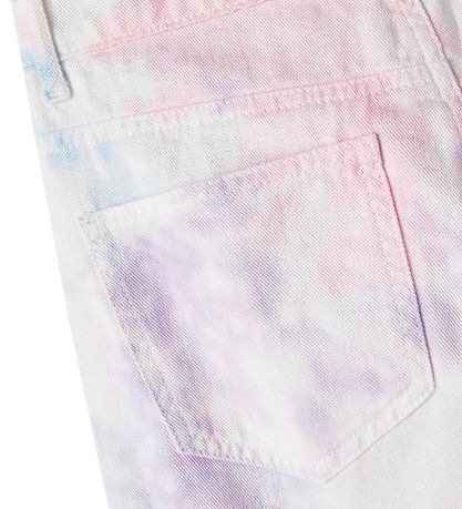 LMTD Trousers - NlfTieizza - White Alyssum/Tie Dye