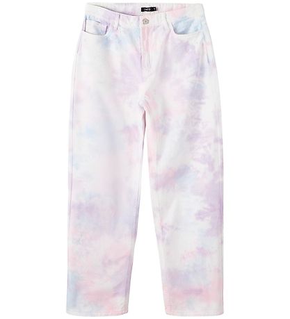 LMTD Trousers - NlfTieizza - White Alyssum/Tie Dye