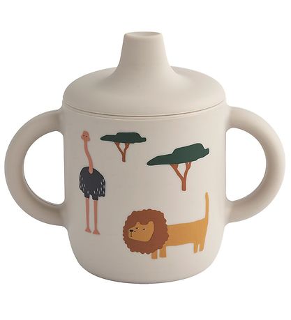 Liewood Cup w. Spout Lid - Neil - Safari Sandy Mix Liewood Cup w. Spout Lid - Neil - Safari Sandy Mix