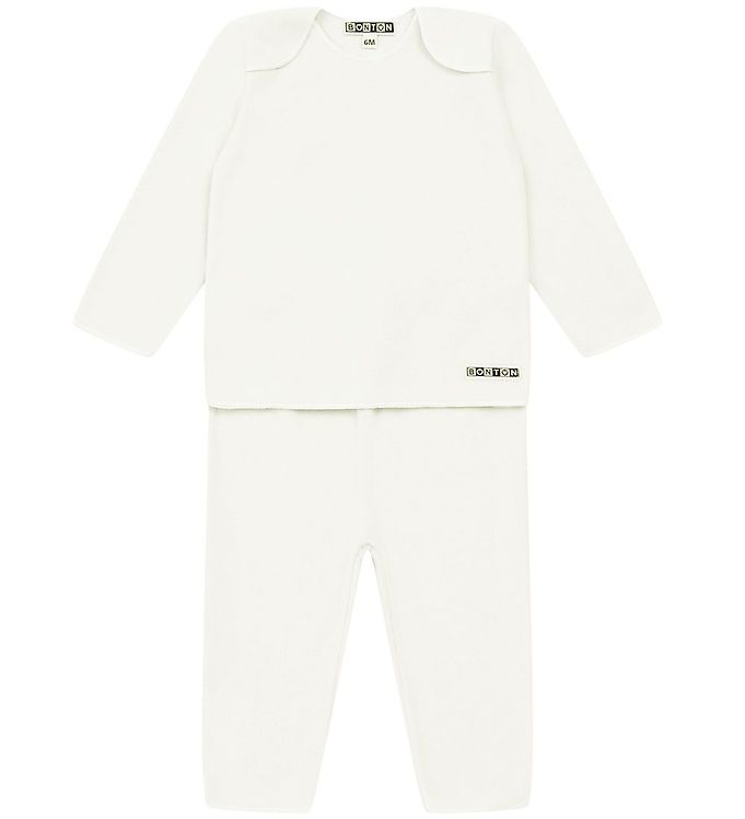 Bonton Set - Fleecetröja/Fleecebyxor - Creme