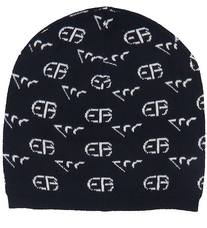Emporio Armani Gift Box - Beanie/Scarf - Wool - Blue Navy