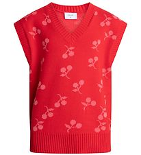 Grunt Waistcoat - Knitted - Aviana - Red w. Cherry Grunt Waistcoat - Knitted - Aviana - Red w. Cherry