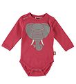 ANIMALS Bodysuit l/s - ANIMALQuack - Raspberry Sorbet Elephant