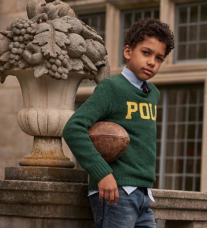Polo Ralph Lauren Blouse - Wool/Viscose - Liningest Green w. Yel Polo Ralph Lauren Blouse - Wool/Viscose - Liningest Green w. Yel