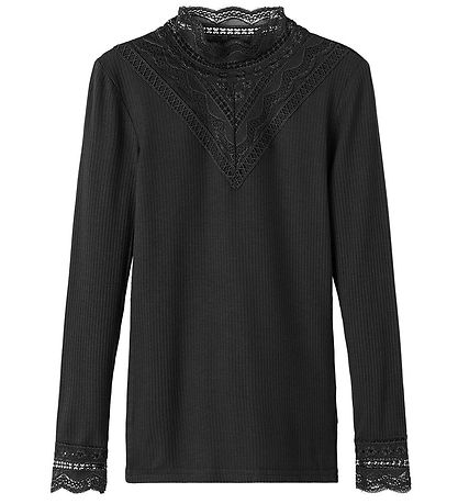 Name It Blouse - Noos - NkfNuri - Black w. Lace Name It Blouse - Noos - NkfNuri - Black w. Lace