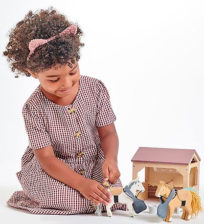 Tender Leaf Wooden Toy - Horse Stable For Dollhouse - Little