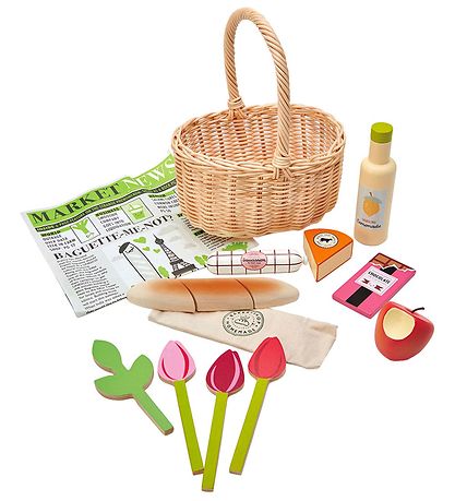 Tender Leaf Wooden Toy - Braided Basket With Goods