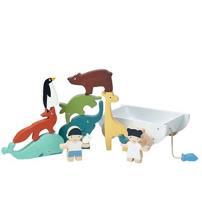 Tender Leaf Holzspielzeug - Handkarren mit Figuren Tender Leaf Holzspielzeug - Handkarren mit Figuren