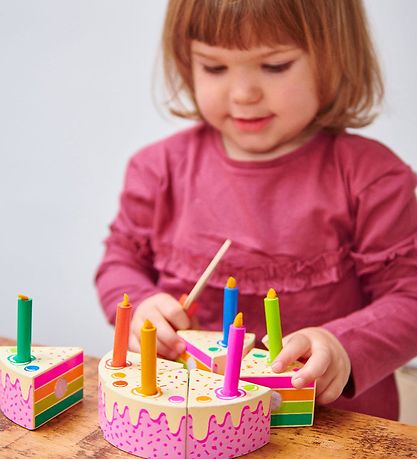 Tender Leaf Wooden Toy - Birthday Cake With Light - Rainbow