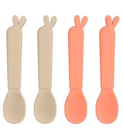 Done By Deer Cutlery - 4-Pack - Spoon - Lalee Sand/Coral Done By Deer Cutlery - 4-Pack - Spoon - Lalee Sand/Coral