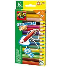 - Crayons de couleur SES Creative - Triangulaire - 16 pces - Crayons de couleur SES Creative - Triangulaire - 16 pces