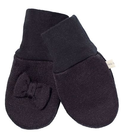 Racing Kids Mittens - Wool/Cotton - 2-layer - Black Racing Kids Mittens - Wool/Cotton - 2-layer - Black