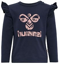 Hummel Blouse - hmlArtemis - Black Iris/Roze m. Logo/Rushes