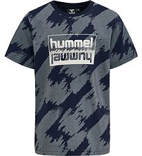 Hummel T-shirt - hmlZion - Black Iris/Dusty Blue
