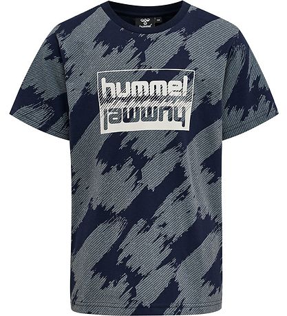 Hummel T-shirt - hmlZion - Black Iris/Dusty Blue