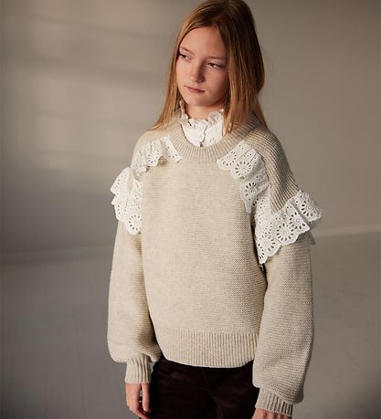 Designers Remix Blouse - Wool - Knitted - Carmen - Oatmeal