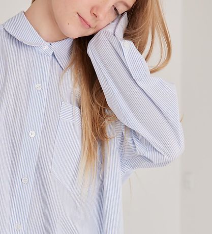 Designers Remix Shirt - Oversized - Aiden - White/Blue Stripes