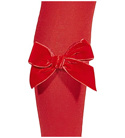 Condor Tights w. Velvet Bow - Red