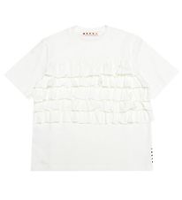 Marni T-shirt - White w. Ruffles Marni T-shirt - White w. Ruffles